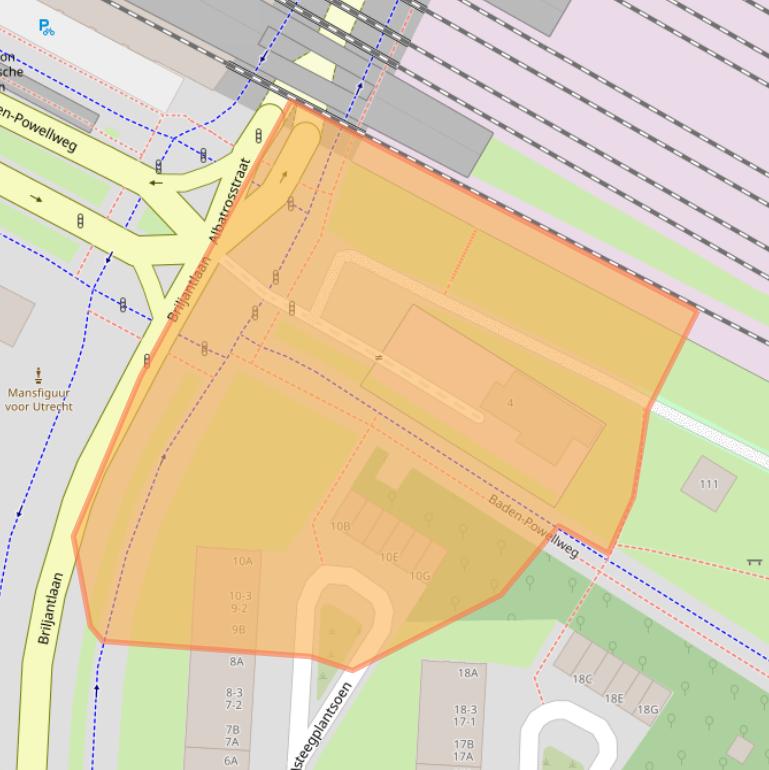 Kaart van postcodegebied 3523AC.