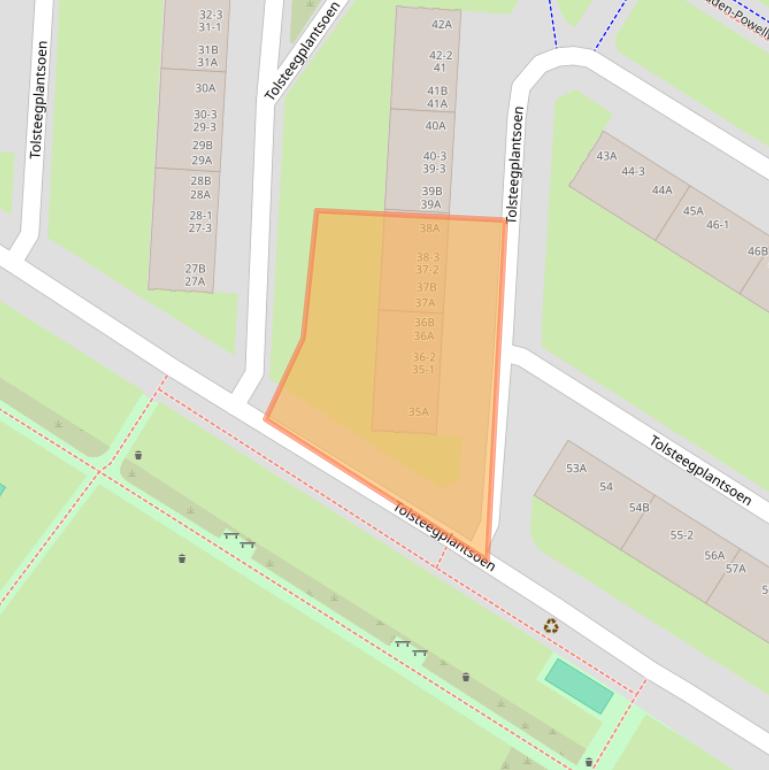 Kaart van postcodegebied 3523AL.