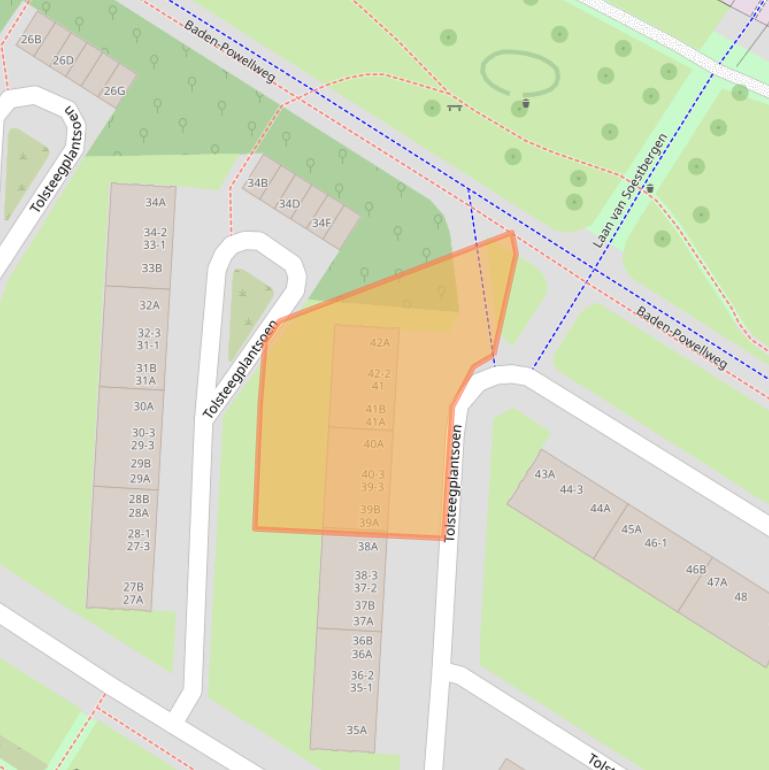 Kaart van postcodegebied 3523AM.