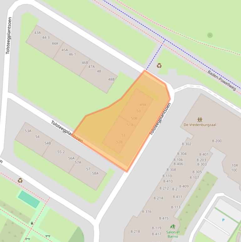 Kaart van postcodegebied 3523AP.