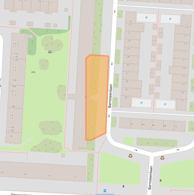Kaart van postcodegebied 3523BB.