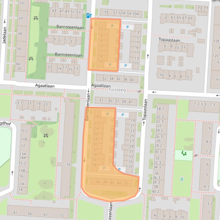 Kaart van postcodegebied 3523BD.