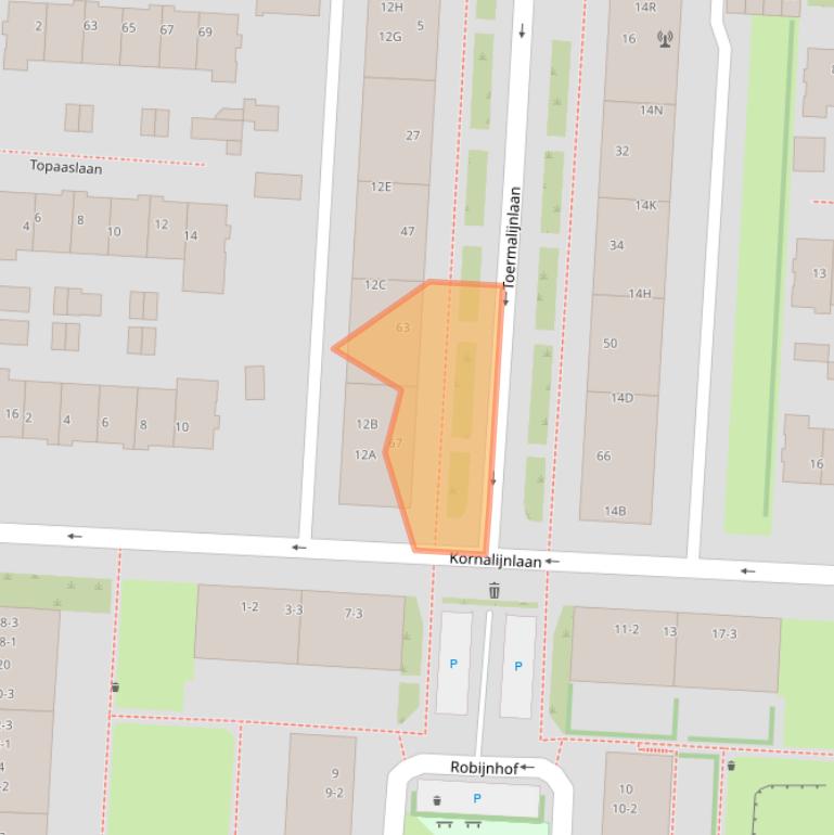 Kaart van postcodegebied 3523BG.