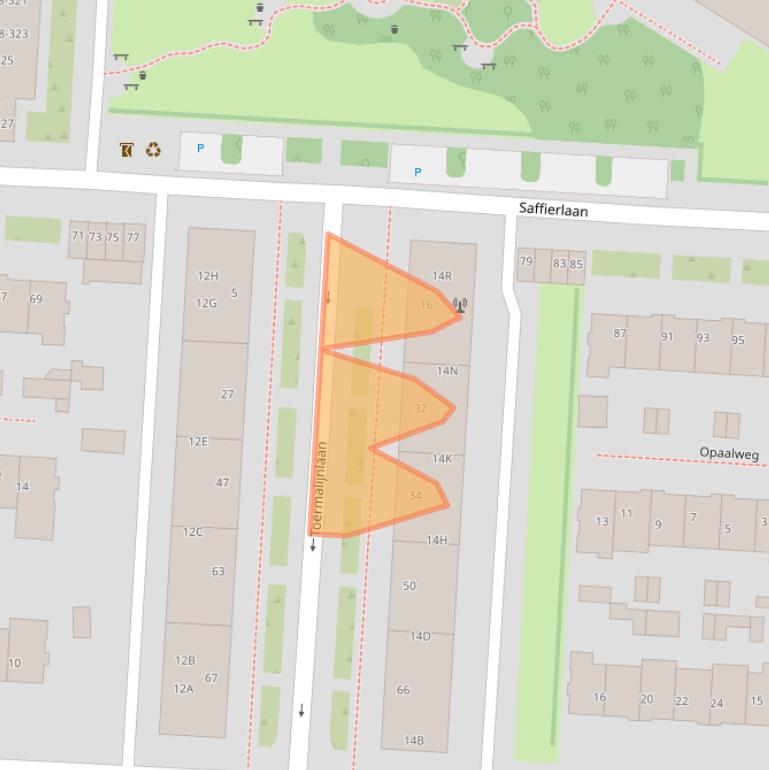 Kaart van postcodegebied 3523BH.