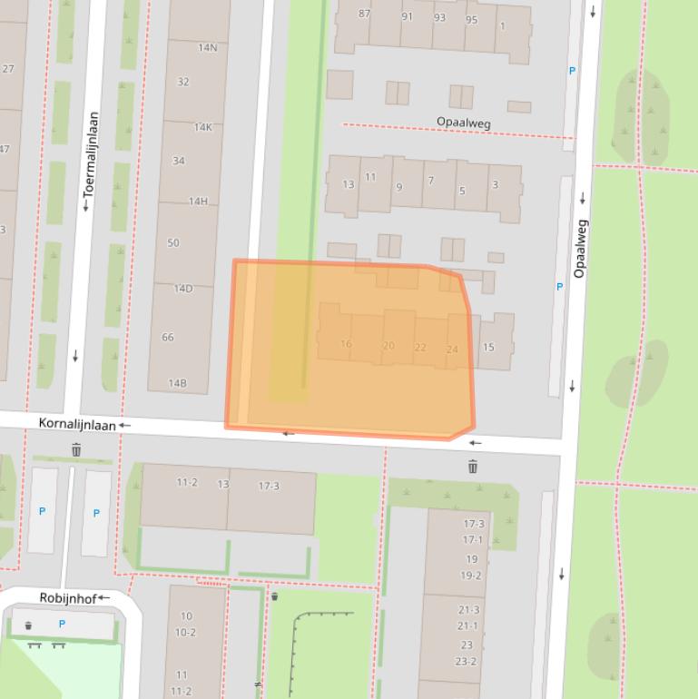 Kaart van postcodegebied 3523BN.