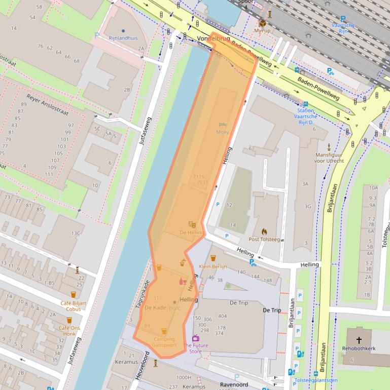 Kaart van postcodegebied 3523CB.