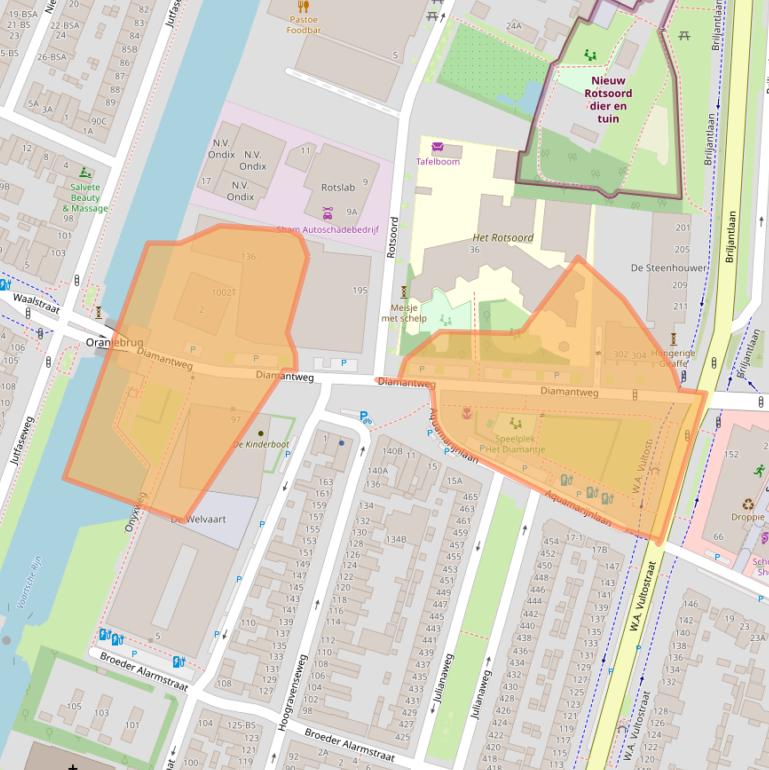 Kaart van postcodegebied 3523CM.