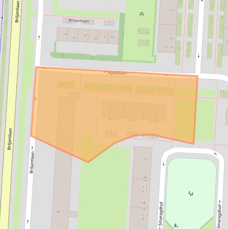 Kaart van postcodegebied 3523CN.