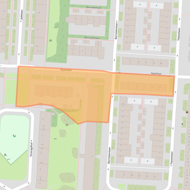 Kaart van postcodegebied 3523CP.