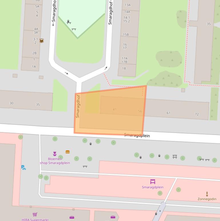 Kaart van postcodegebied 3523EC.