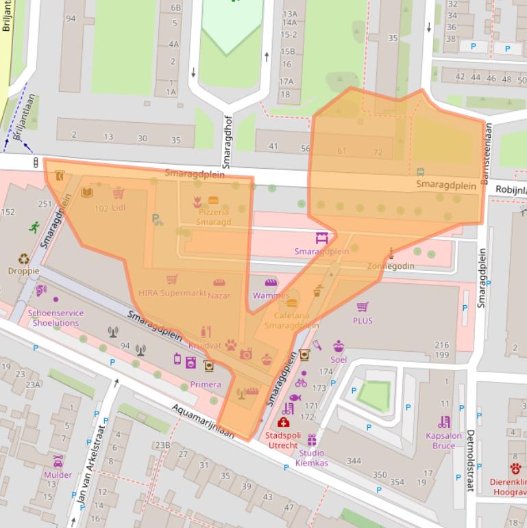 Kaart van postcodegebied 3523ED.