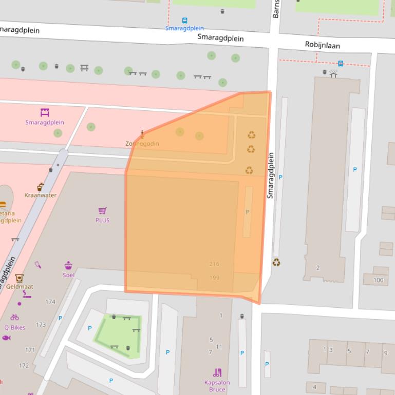 Kaart van postcodegebied 3523EG.