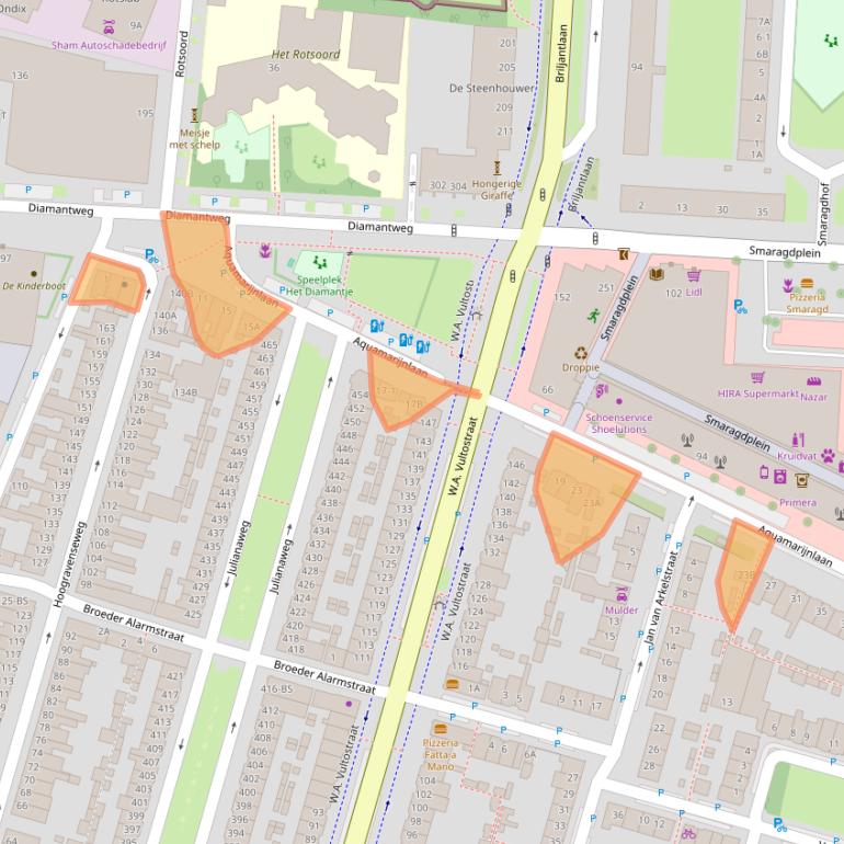 Kaart van postcodegebied 3523EK.