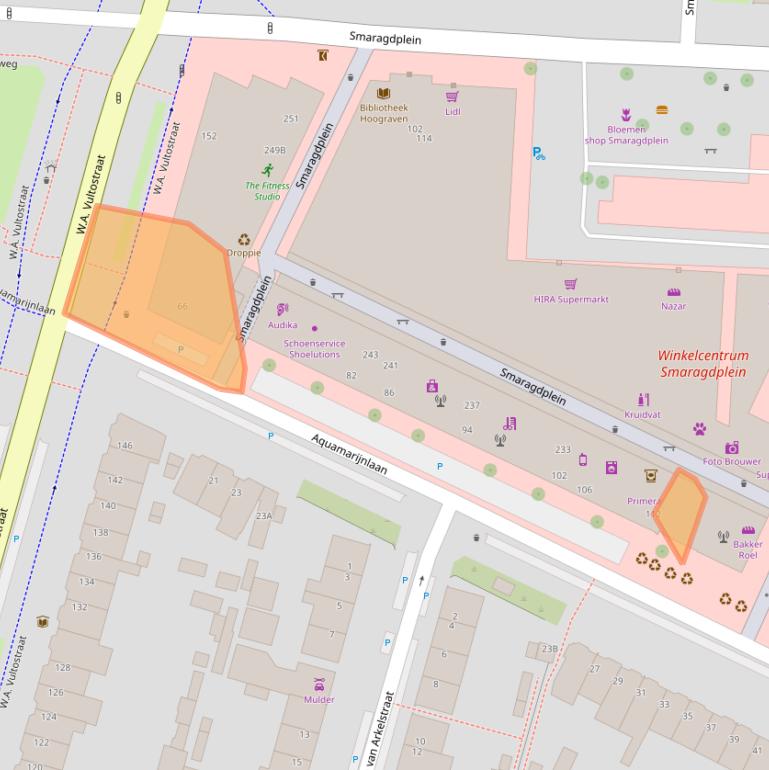 Kaart van postcodegebied 3523EM.