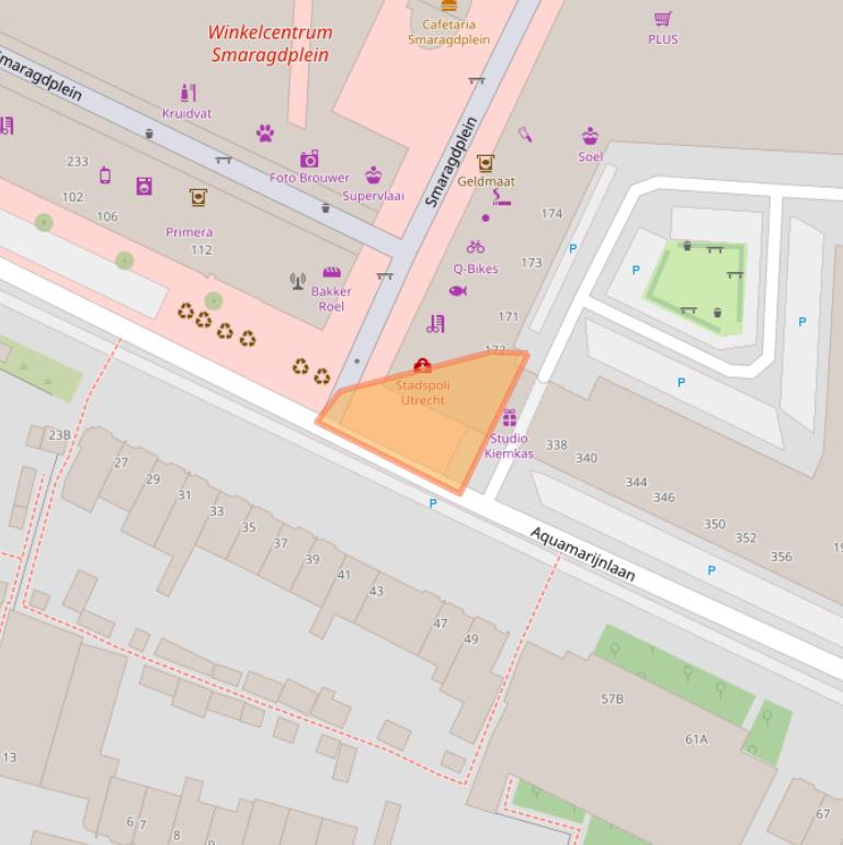 Kaart van postcodegebied 3523ER.