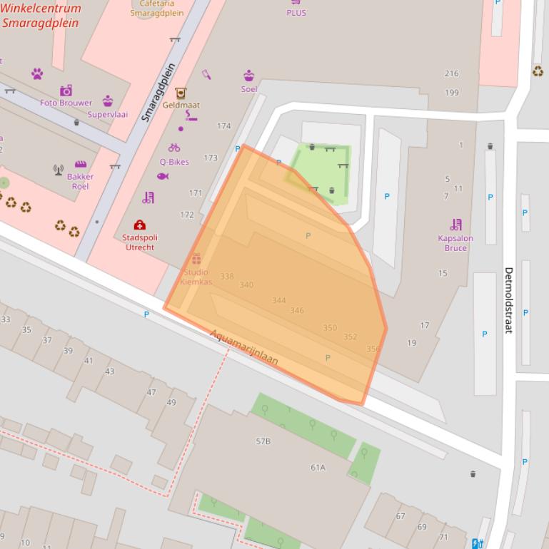 Kaart van postcodegebied 3523ES.