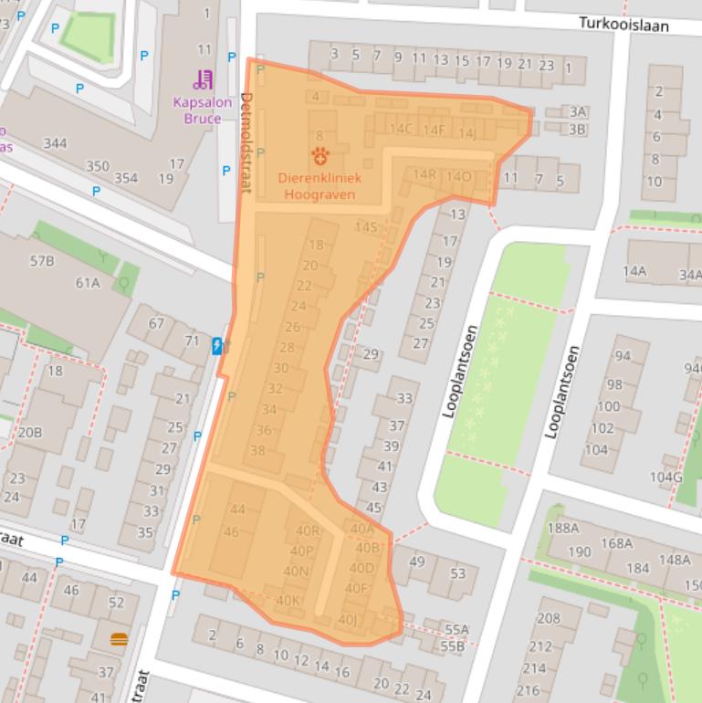 Kaart van postcodegebied 3523GD.