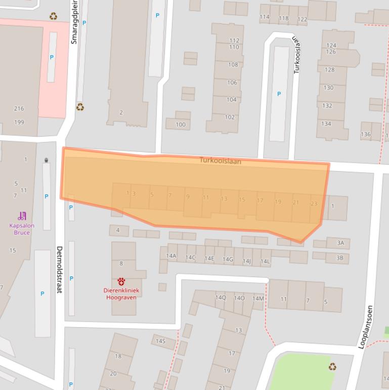 Kaart van postcodegebied 3523GJ.