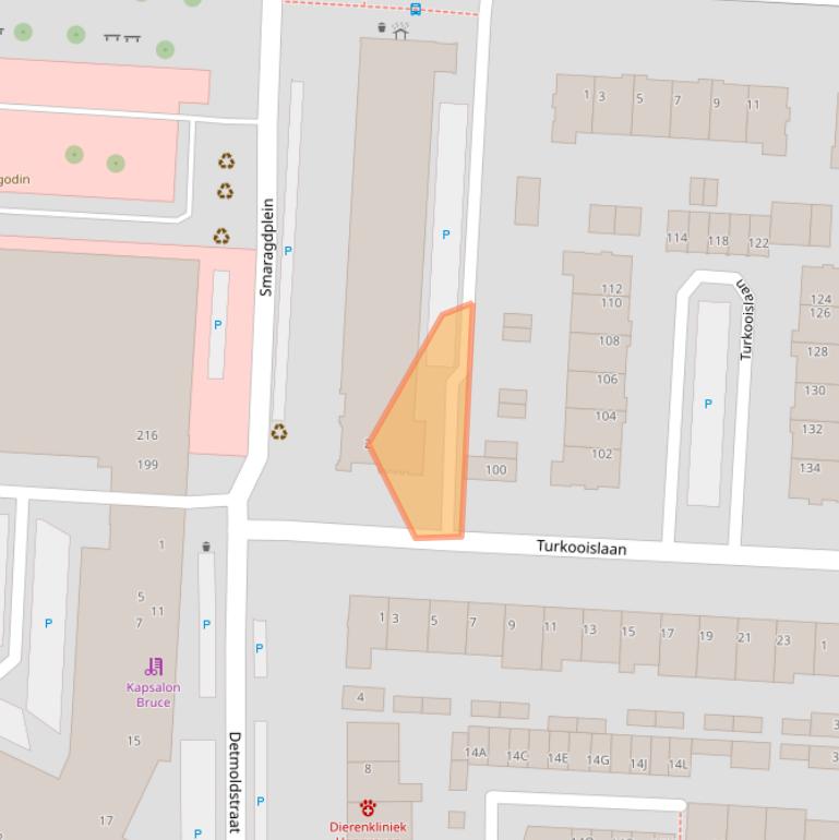 Kaart van postcodegebied 3523GN.