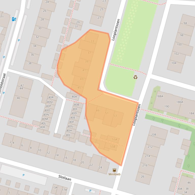 Kaart van postcodegebied 3523GT.