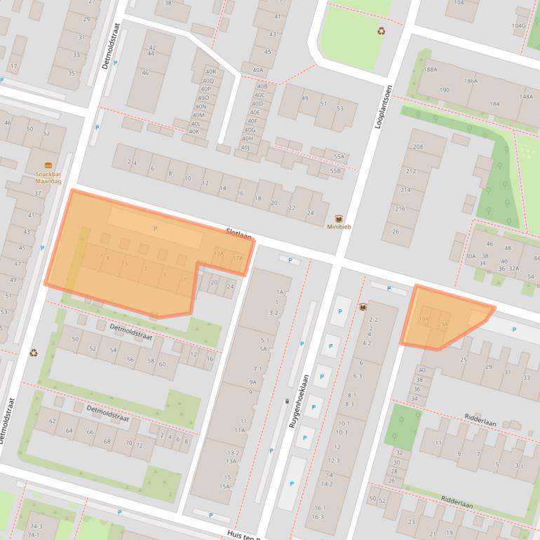 Kaart van postcodegebied 3523HA.
