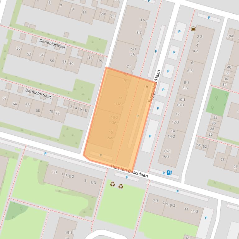 Kaart van postcodegebied 3523HJ.