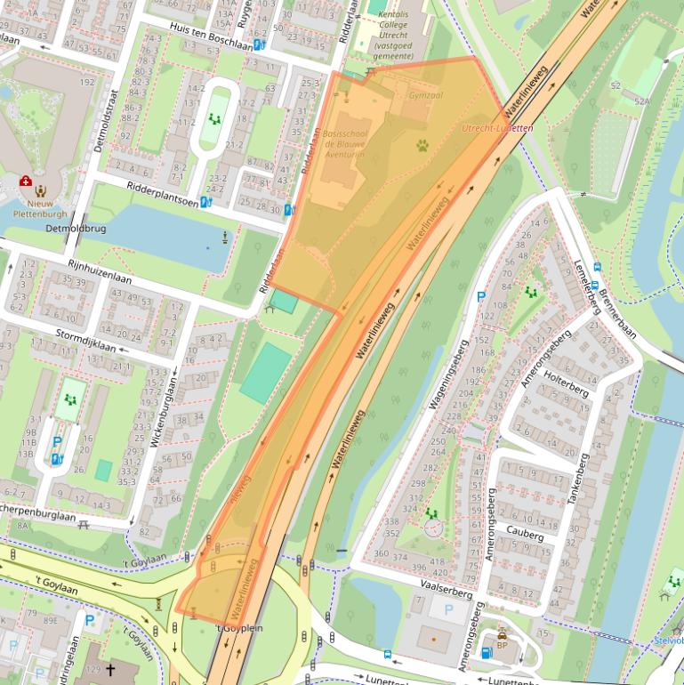 Kaart van postcodegebied 3523HT.