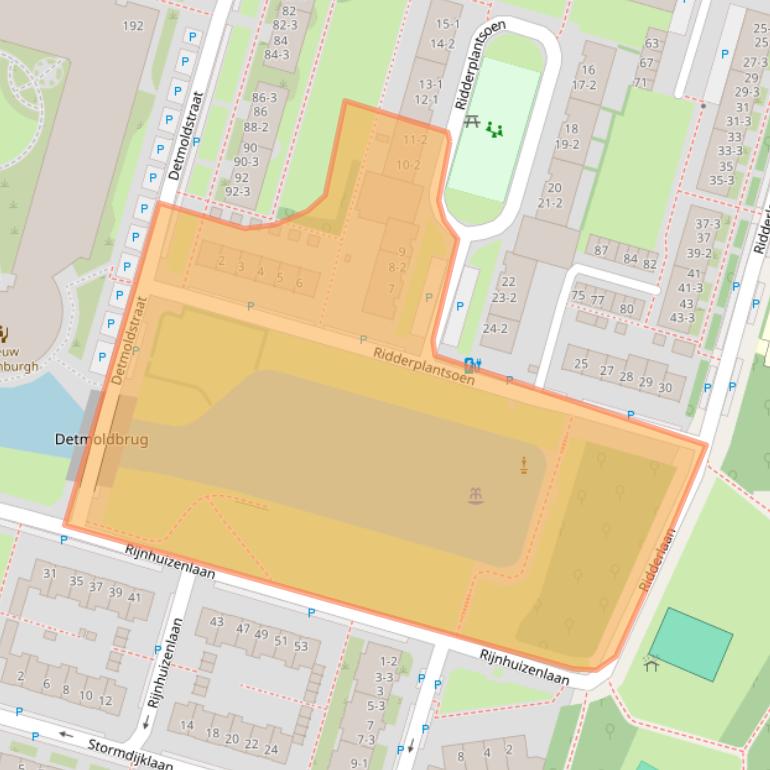 Kaart van postcodegebied 3523HV.