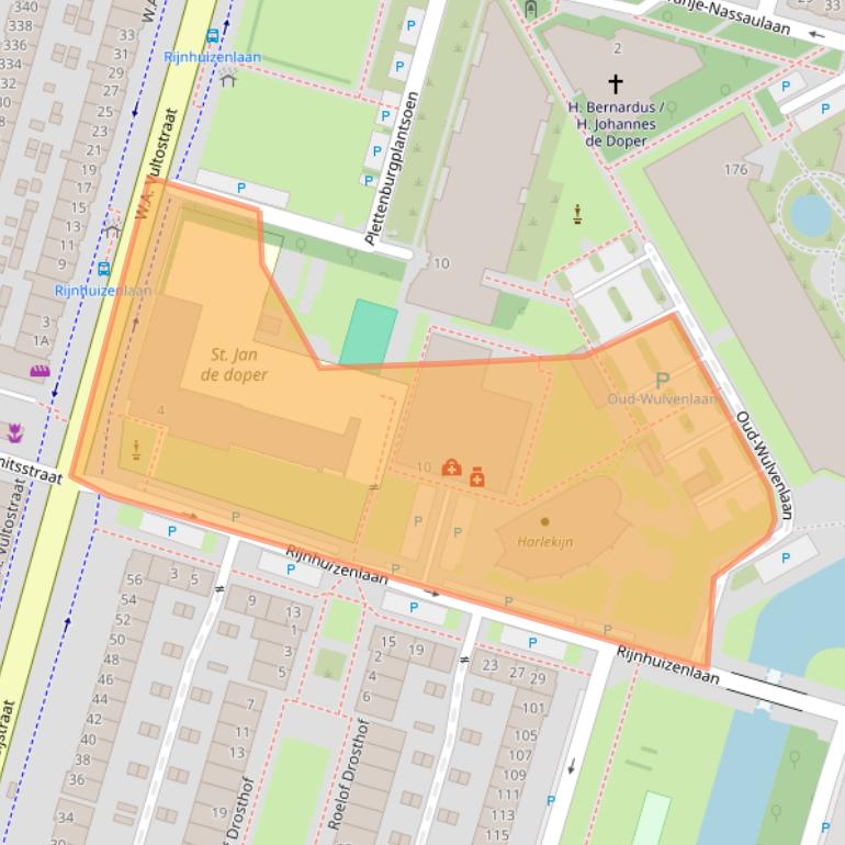 Kaart van postcodegebied 3523JA.