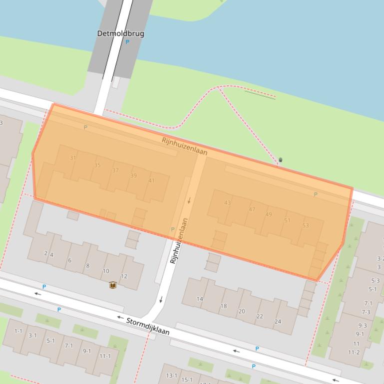 Kaart van postcodegebied 3523JD.