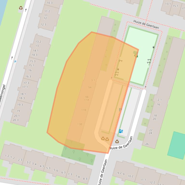 Kaart van postcodegebied 3523JM.
