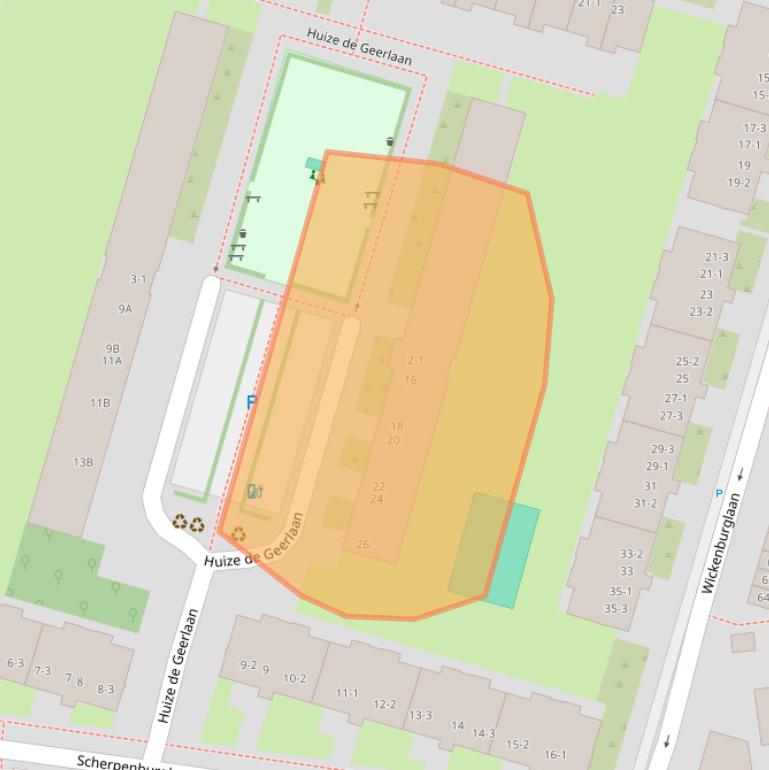 Kaart van postcodegebied 3523JN.