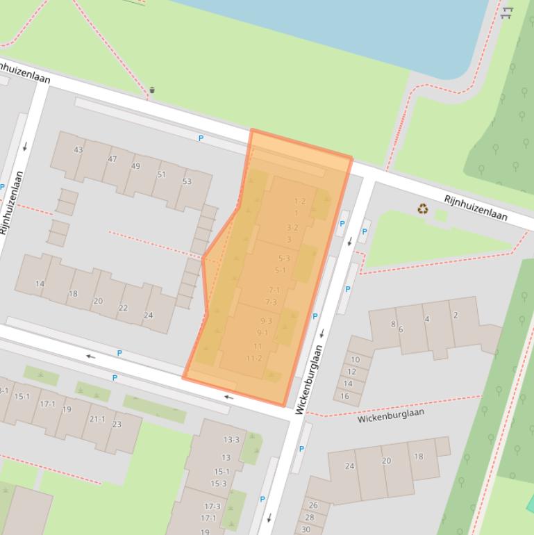 Kaart van postcodegebied 3523JP.