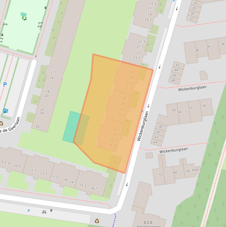 Kaart van postcodegebied 3523JS.