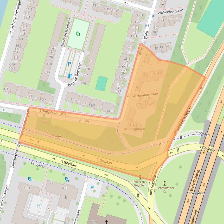 Kaart van postcodegebied 3523JV.
