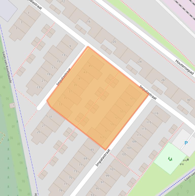 Kaart van postcodegebied 3523PK.