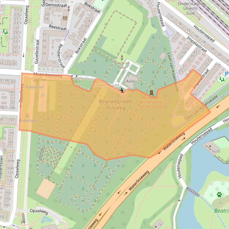 Kaart van postcodegebied 3523PL.