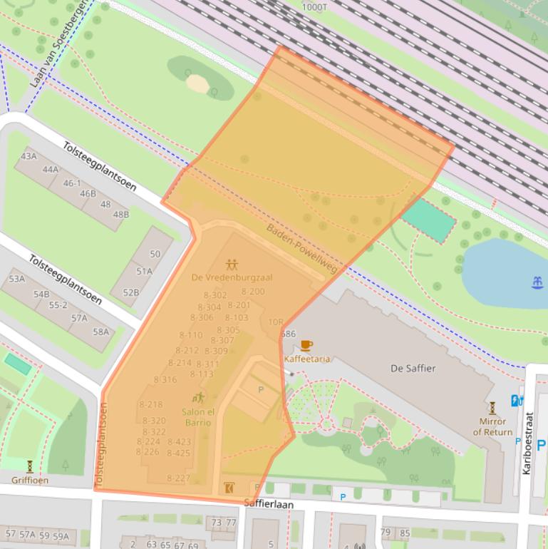 Kaart van postcodegebied 3523RC.