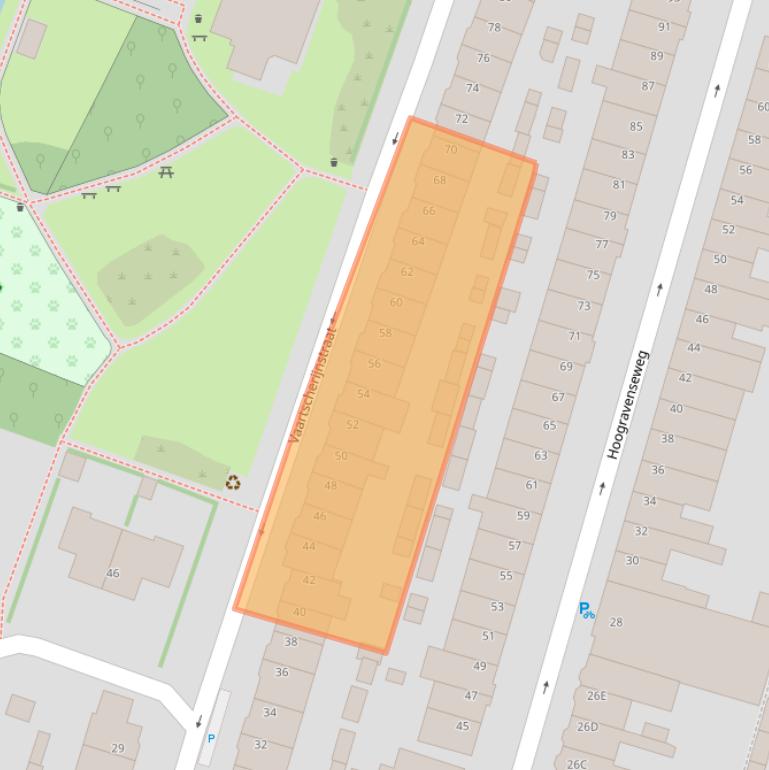 Kaart van postcodegebied 3523TD.