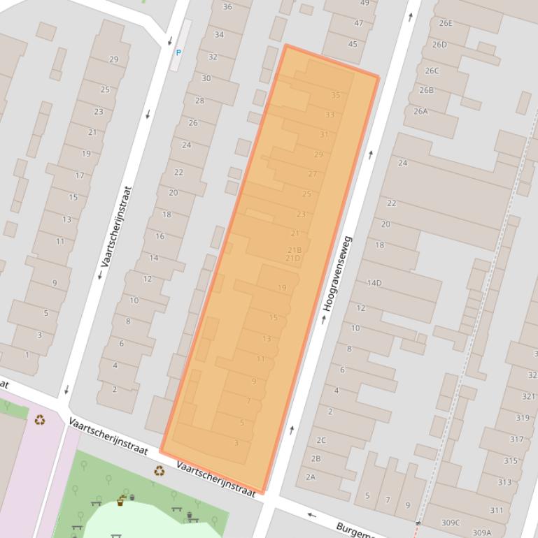Kaart van postcodegebied 3523TG.
