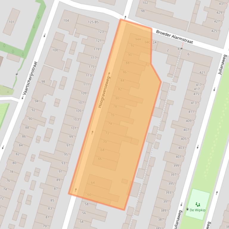 Kaart van postcodegebied 3523TN.