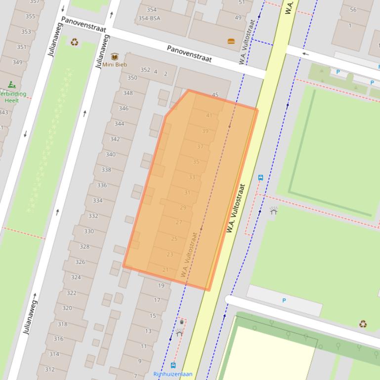 Kaart van postcodegebied 3523TS.