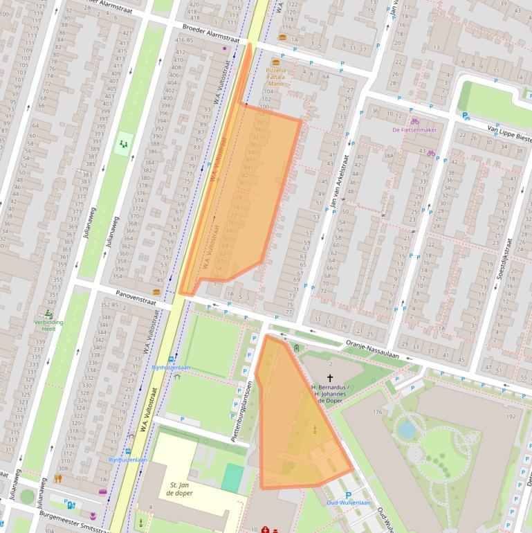 Kaart van postcodegebied 3523TX.