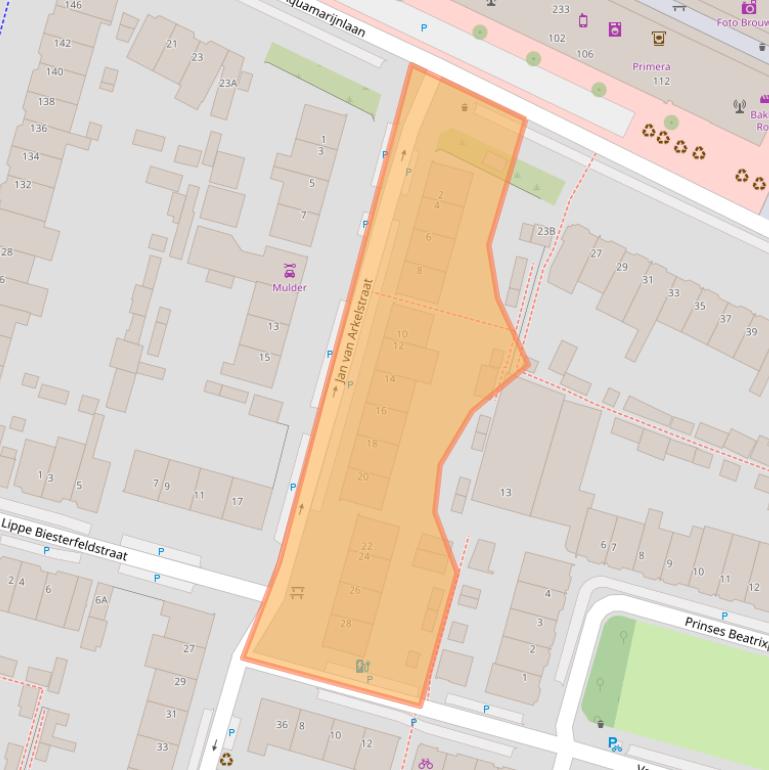 Kaart van postcodegebied 3523VG.