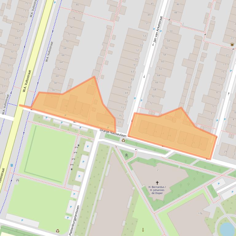 Kaart van postcodegebied 3523VN.