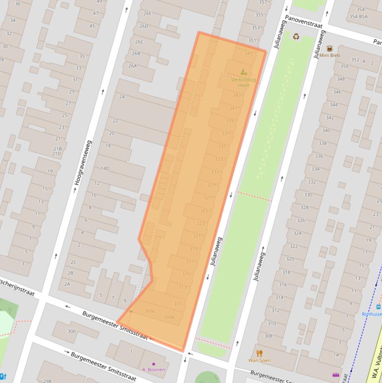 Kaart van postcodegebied 3523XC.