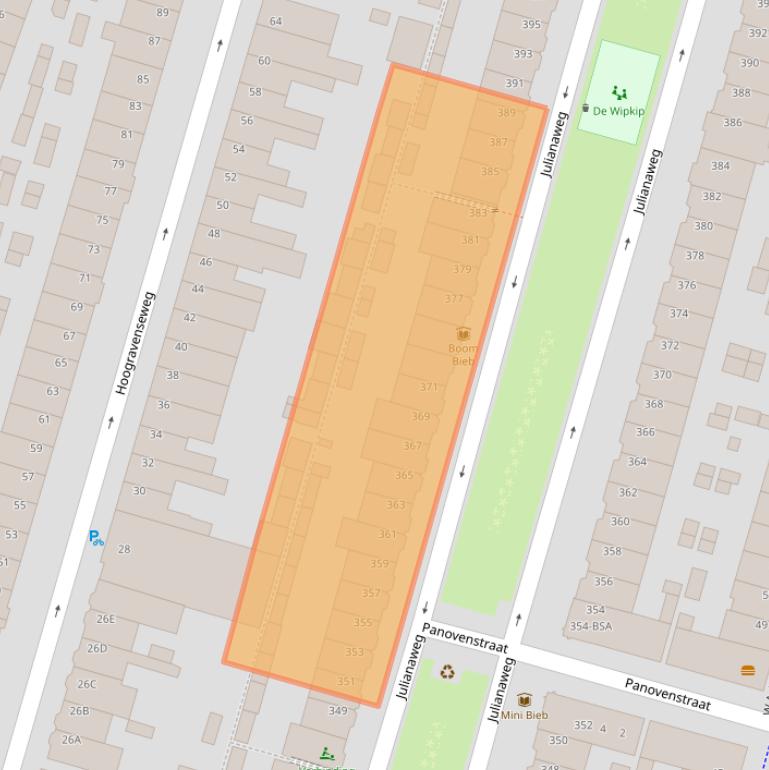 Kaart van postcodegebied 3523XD.