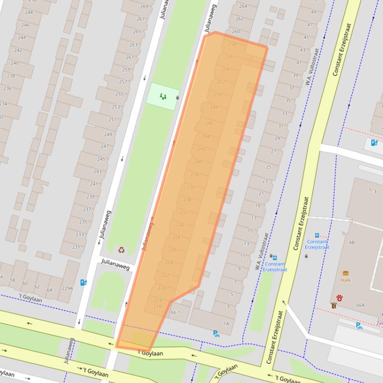 Kaart van postcodegebied 3523XH.