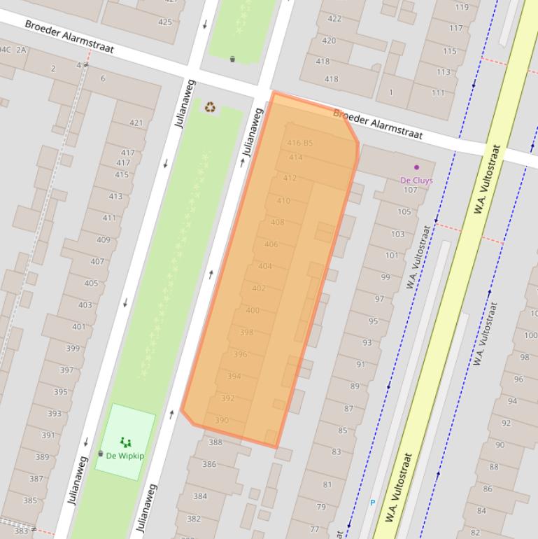 Kaart van postcodegebied 3523XM.