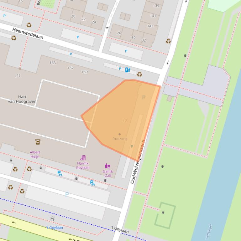 Kaart van postcodegebied 3523XS.